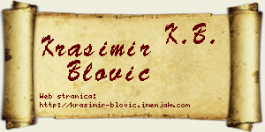 Krasimir Blović vizit kartica